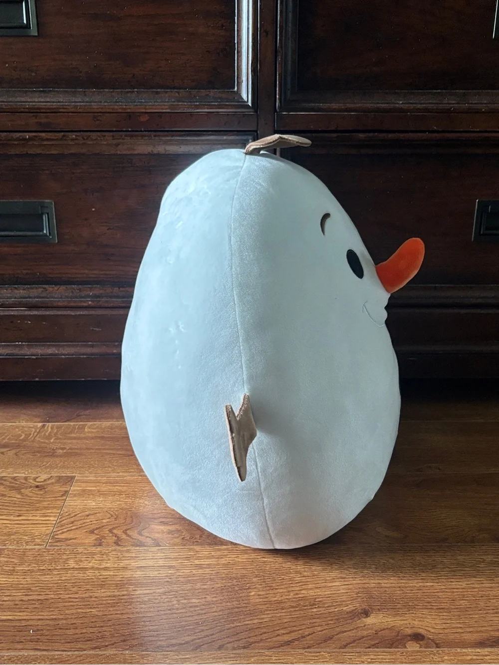 Squishmallows Snowman Pillow - White with Orange Nose